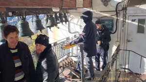 Валерий Корнев и звонари как дети, колокольный звон в Новоспасском монастыре, 14.10.2022