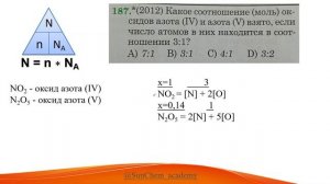 Какое соотношение (моль) оксида азота(IV) и азота(V) взято, если число атомов в них находится в 3:1