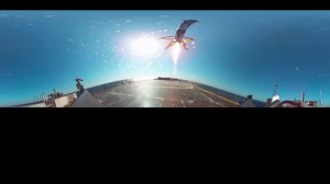 360-градусное видео приземления первой ступени SpaceX Falcon 9 на плавучую баржу