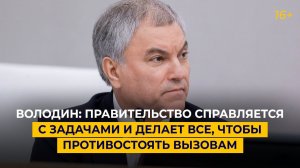 Володин: Правительство справляется с задачами и делает все, чтобы противостоять вызовам