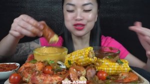 ASMR SEAFOOD BOIL *Full Face Friday (EATING SOUNDS) LIGHT WHISPERS | SAS-ASMR