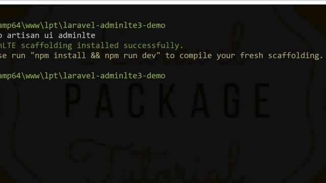 How to install AdminLTE 3 in laravel