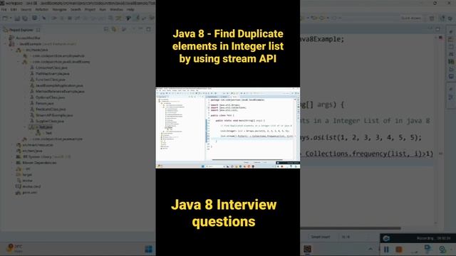 Java 8  - Find duplicate elements in integer list by using stream API || Java 8 Interview questions