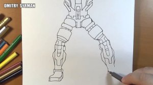 How to draw robot ZEUS, Real Steel, Как нарисовать робота ЗЕВСА, Живая Сталь