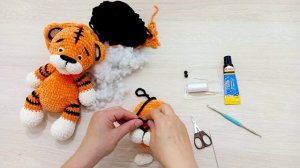 Мастер класс Тигра крючком / Вязаные игрушки амигуруми/ Оформление головы Тигра