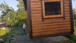 Установка перевозной бани 2.3x6 на подготовленном участке