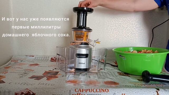 Выжимаем яблочный сок. Обзор шнековой соковыжималки Kitfort KT-1101-3 смотреть онлайн