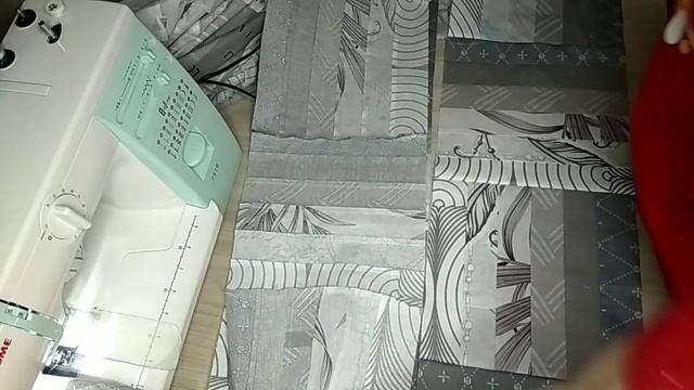 Продолжение пошива покрывала, сшиваю квадраты в топ.