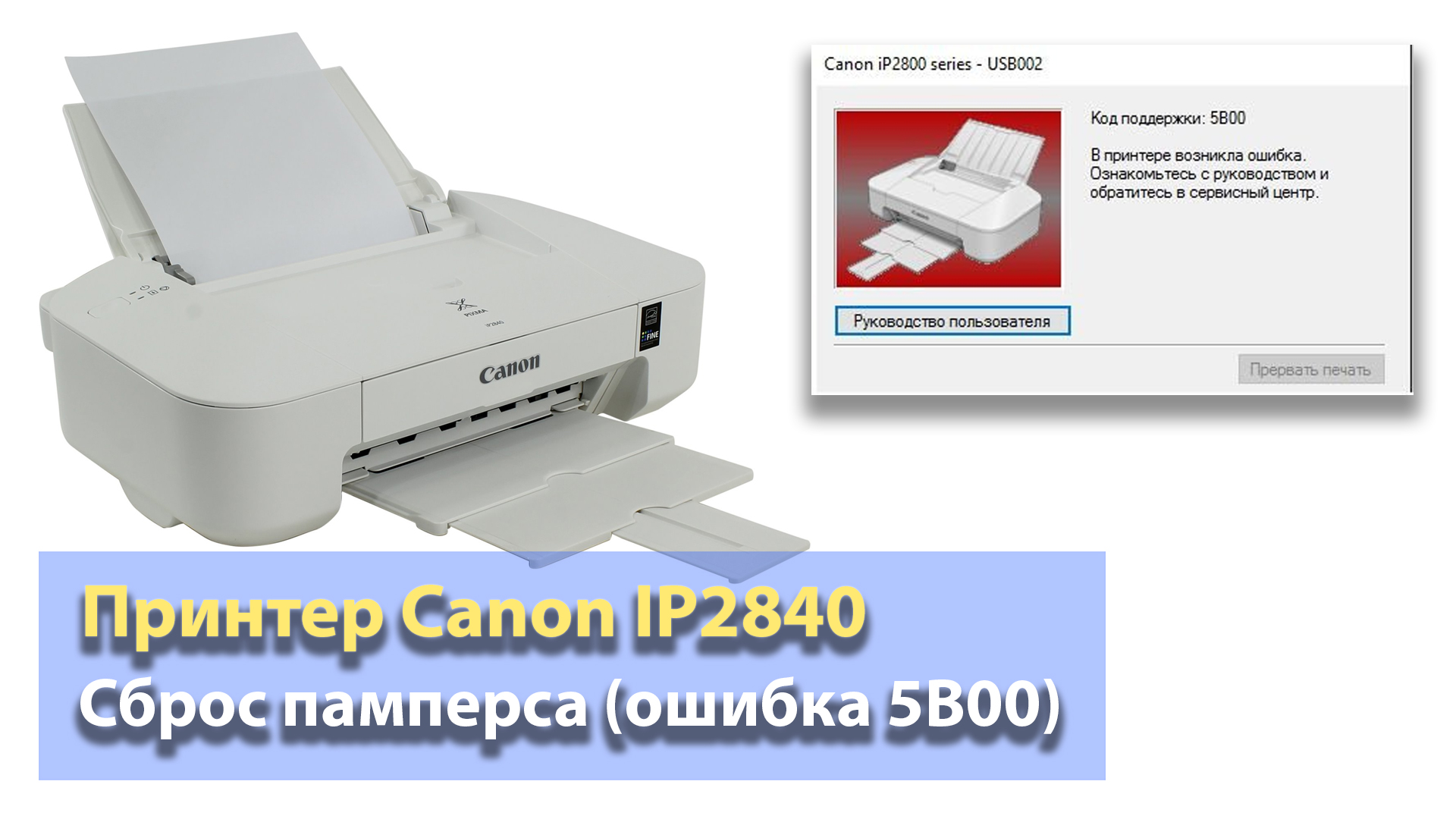 Сброс памперса canon pixma. 5b00 Canon. PIXMA ip2840. Ошибка 5в00 принтер Кэнон.