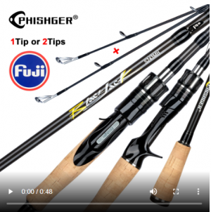 Phishger, 2 наконечника, Удочка Fuji 3,3/3,0/2,7/2,4/2,1/1,8, кастинговое спиннинговое удилище 5-80