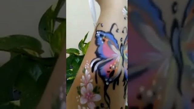 Butterfly hand painting