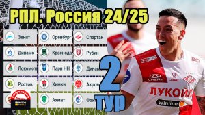 Чемпионат России. РПЛ. 2 тур. Результаты. Таблица. Расписание.