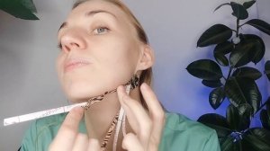 Лимфодренажное тейпирование второго подбородка.