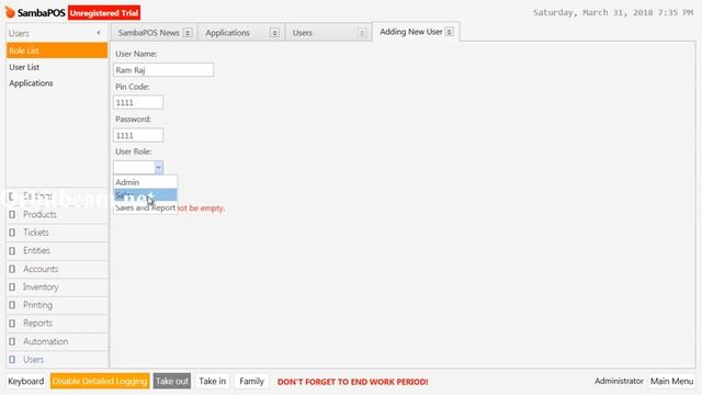 Samba pos how to create new users account. смотреть онлайн