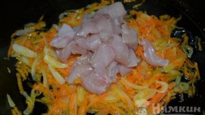 Гречка с куриным филе на сковородке