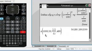 TI-nspire CAS-CX - Formulas and Variables
