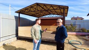 БЕСЕДКА К БАНЕ ВО ДВОРЕ ДОМА