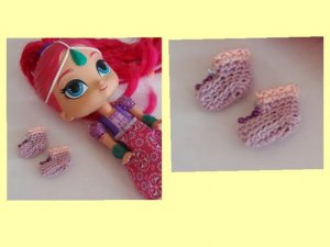 Носочки для кукол Джина Шиммер и шайн крючком .