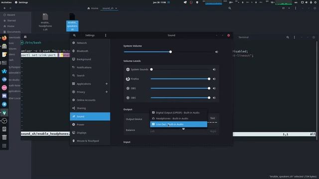 Переключение звука с наушников на динамики и наборот горячими клавишами. Linux PulseAudio смотреть онлайн