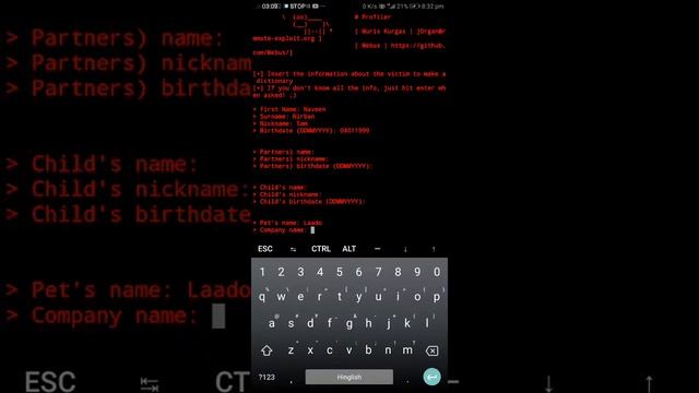 #Termux #Cupp #PasswordList #EthicalHacking смотреть онлайн