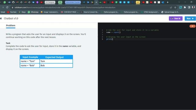21 Chatbot v1 0 | Introduction to Python | Sololearn