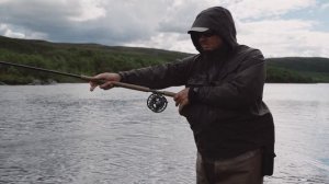 Ловля сёмги нахлыстом на реке Дроздовка. Fly fishing on the Kola Peninsula.