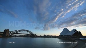 Time-lapse dawn over Sydney Harbour with Sydney Harbour Bridge and Opera House / Sydney, Australia