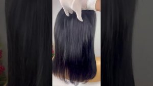 Парик из натуральных волос черный 45 см
