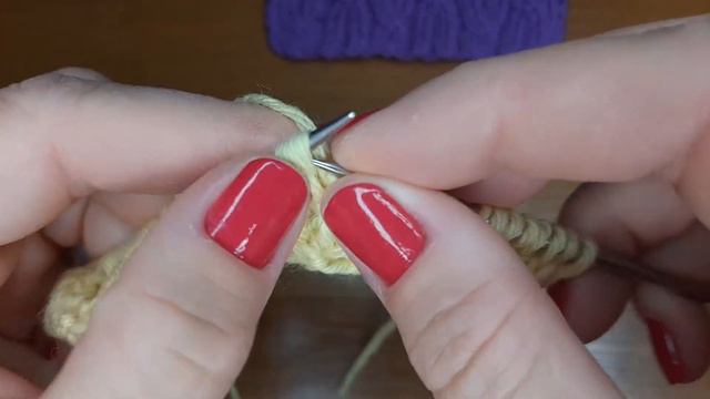 Красивый узор Цепочка со смещением. Вязание на спицах