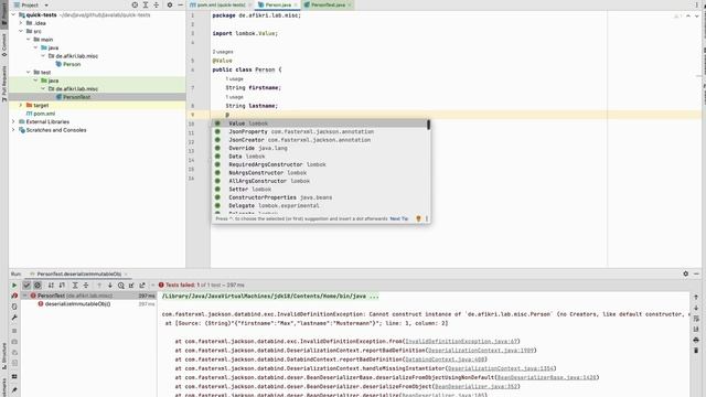 Deserializing an immutable Java object with the Jackson JSON processing library смотреть онлайн
