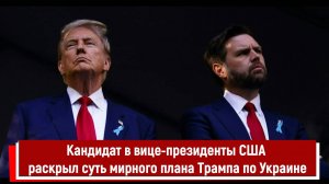 Кандидат в вице-президенты США раскрыл суть мирного плана Трампа по Украине