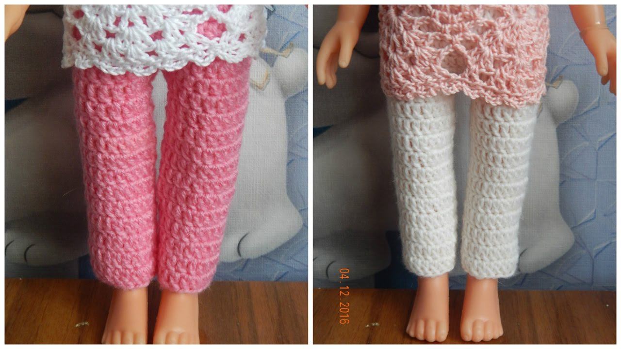 Одежда для кукол крючком. Штаны. смотреть онлайн