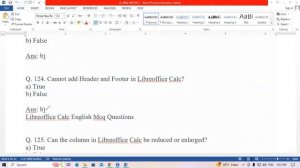 About Mcq Question in Libre Office Calc | GIT EDucation