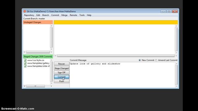 Commit and Push in Git Gui смотреть онлайн