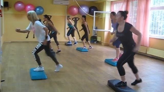 Степ аэробика \ Step Aerobica \ интенсив приседания выпады пресс