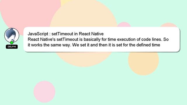 JavaScript : setTimeout in React Native смотреть онлайн