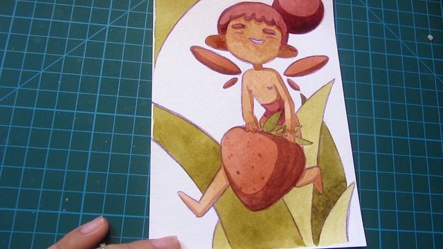 Лайн цветными карандашами ? Сложности записи традишки | Watercolor speedpaint | Nika Larkina