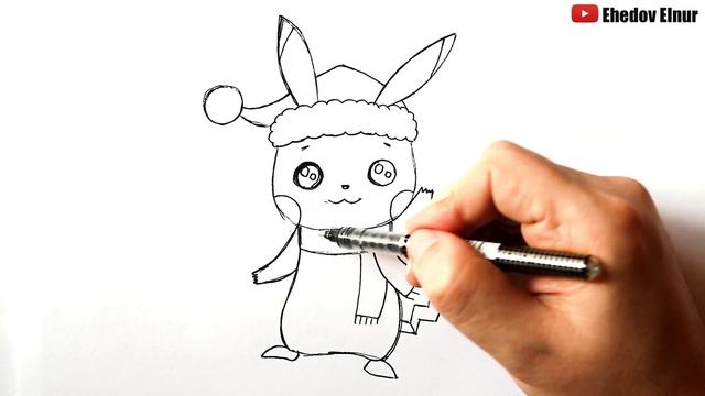 Как нарисовать Пикачу Новогоднего смотреть онлайн