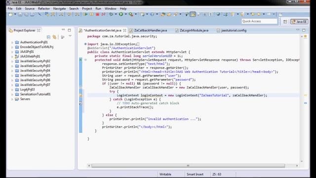 JAAS In a Web Application - Prototype Project 01 смотреть онлайн