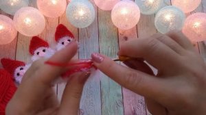 Дед Мороз. Новогодний декор крючком, вязаная аппликация