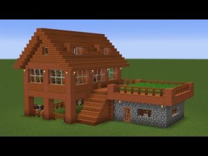 Майнкрафт - Как построить дом выживания из акации. Minecraft