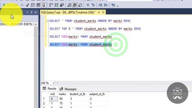 SQL TOP | MIN | MAX | COUNT | AVG | SUM | Tutorial in Tamil | Tamil Programmer