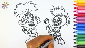 TROLLS WORLD TOUR. Coloring and drawing for kids.Тролли мировой тур. Раскраски для детей.