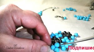 Как сделать колье на пинах из бусин/Часть 2(135)/Подробный Мастер Класс
