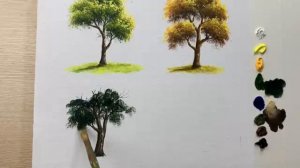 Daily Art #041 - Acrylic -  How to Paint trees