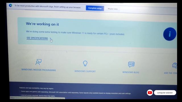 get ready for windows 11 to see if this pc can run windows 11, check the hardware requirements ....