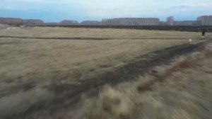 Полёт на дроне, виражи по полям Сибири