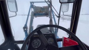 Трактор МТЗ 82.1 С КУНОМ ПО СНЕГУ