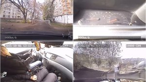 4х канальный видеорегистратор для автошколы NSCAR 401. Пример сдачи экзамена в ГИБДД.