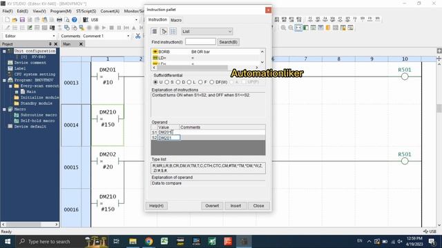KV Studio : BMOV and FMOV instruction Keyence PLC with simulation
